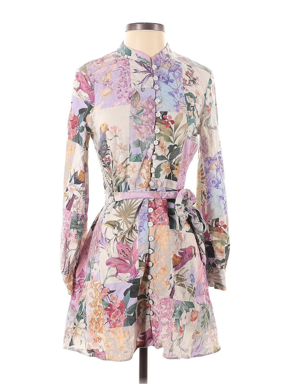 ZARA Pastel Floral Blouse in Yellow & Light Blue